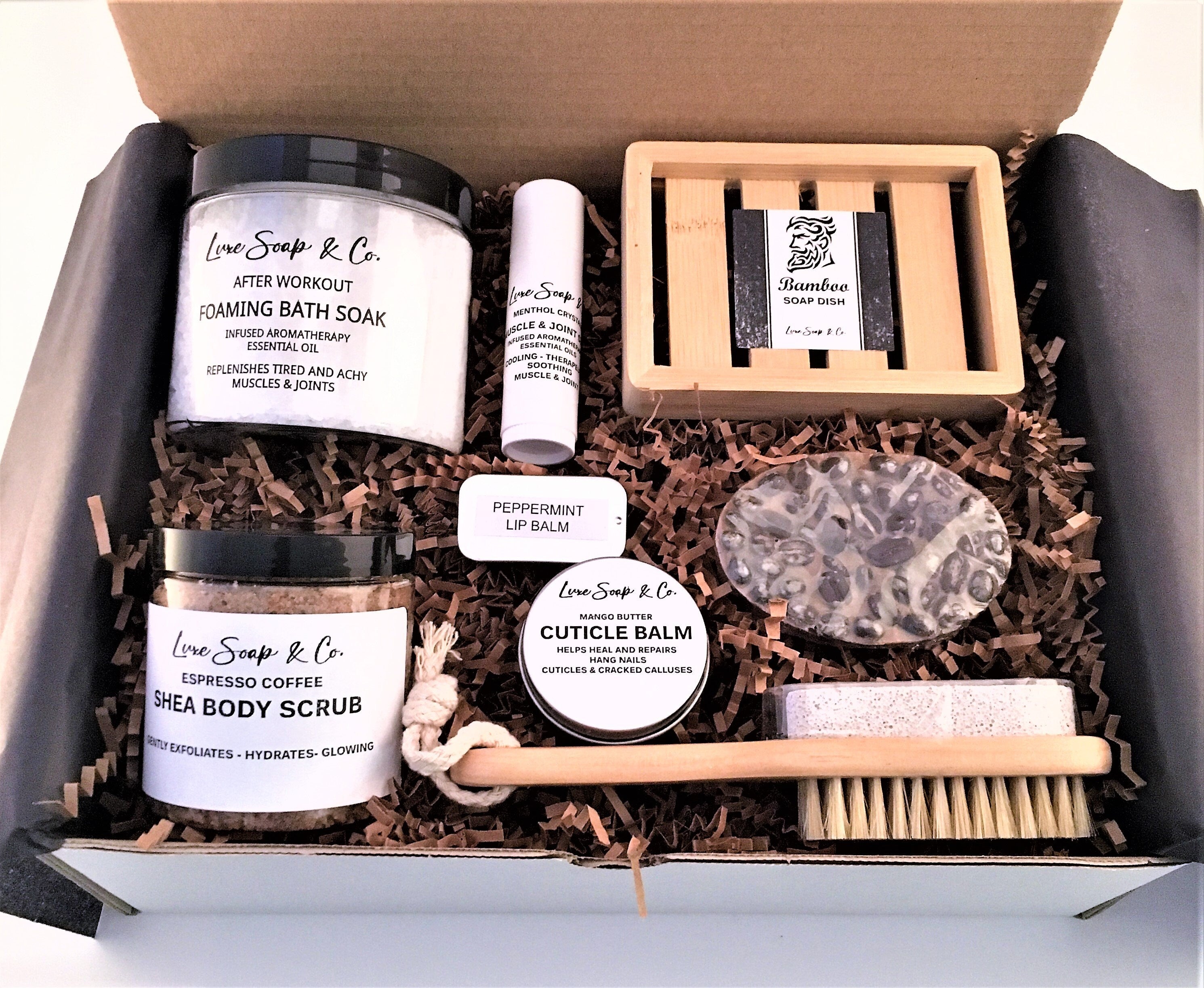 Men's Espresso Soap and Espresso Scrub Gift Box, Gentleman's Gift Box, For Him, Men's Skin Care, Men's Birthday, Father's Day.