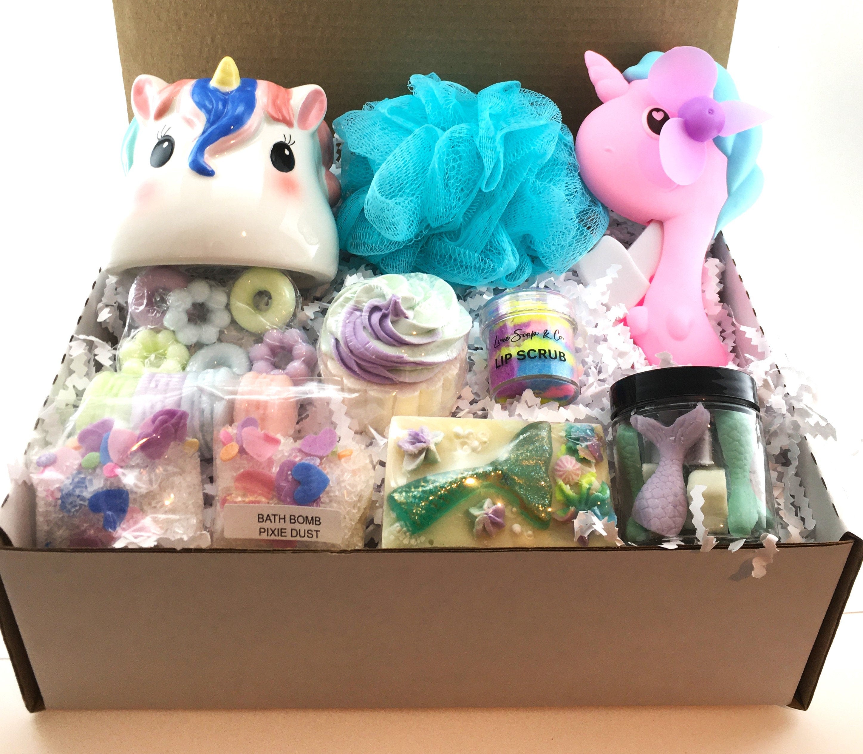 Unicorn Beauty Gift Box, Unicorns and Mermaids, Holidays Gifts, Gift for a Princess, All-Natural Luxury Girls, Girl Soaps, Unicorn Mug.