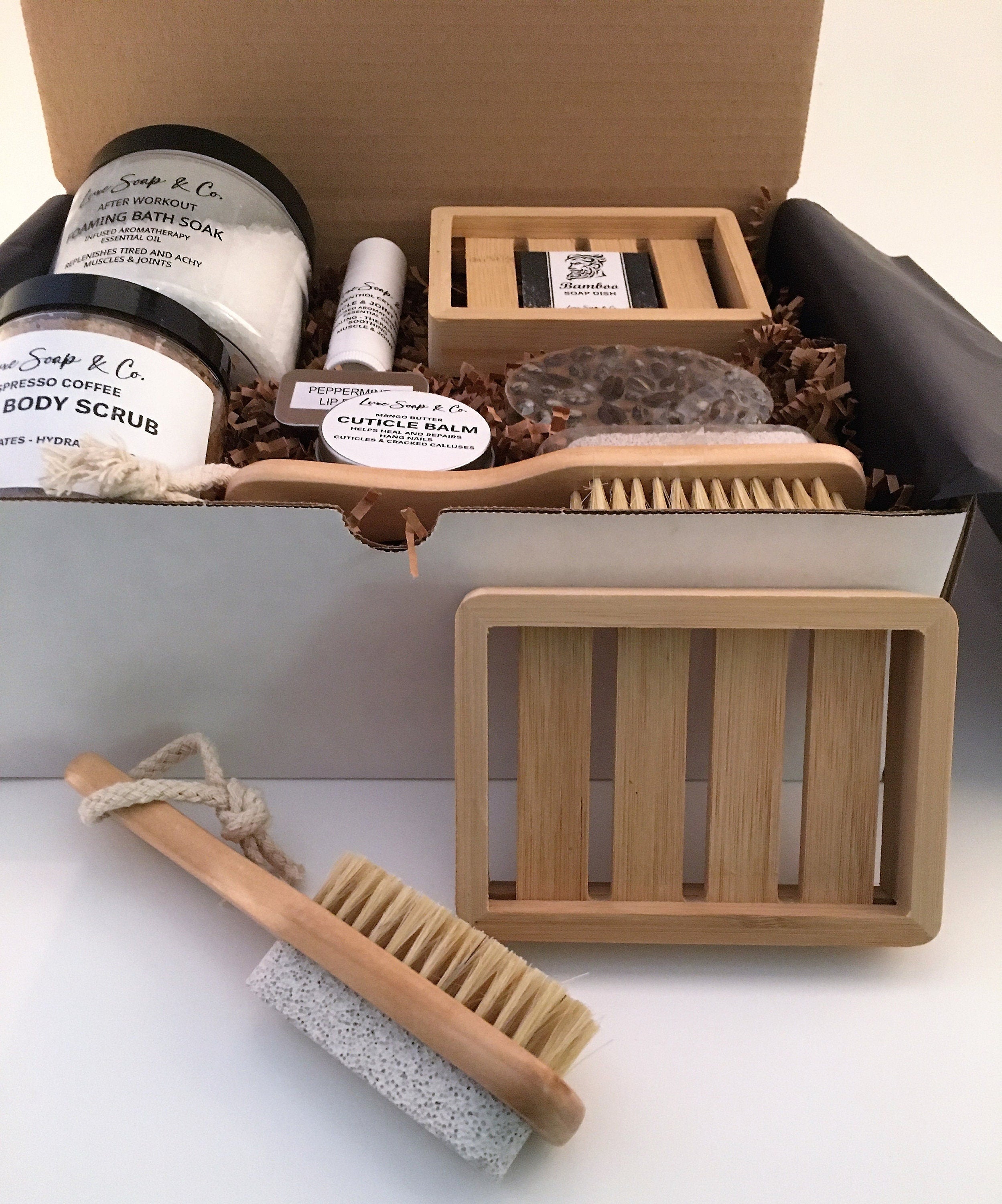 Men's Espresso Soap and Espresso Scrub Gift Box, Gentleman's Gift Box, For Him, Men's Skin Care, Men's Birthday, Father's Day.