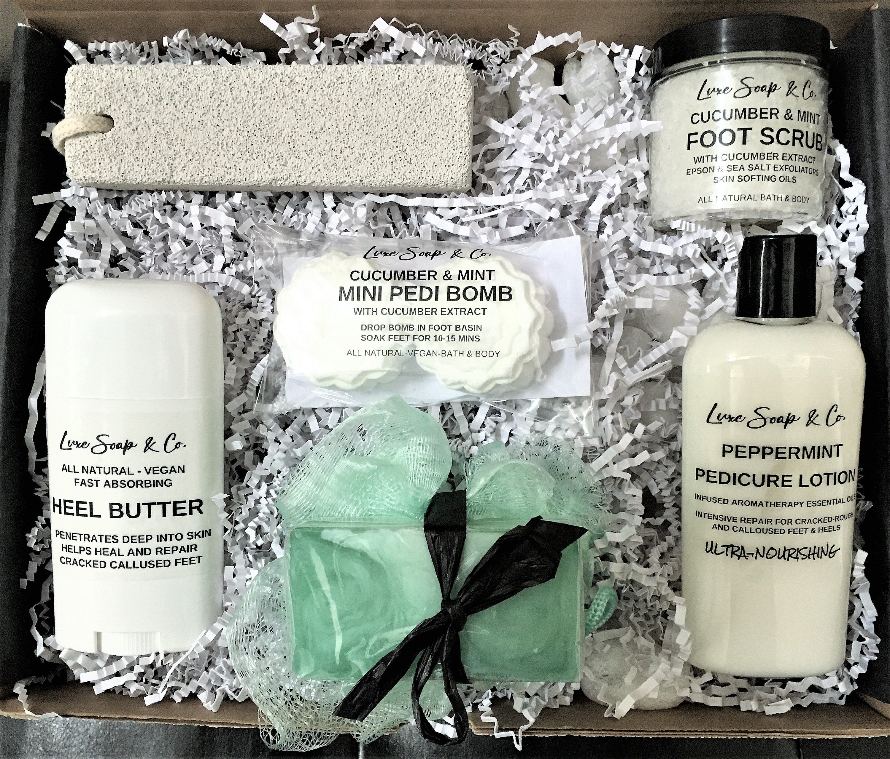 Pedicure Gift Set, Peppermint, Foot Recovery Kit, Foot Care, Pedi box, DIY Pedi, All Natural Formulated Skin Care, Mother's Day