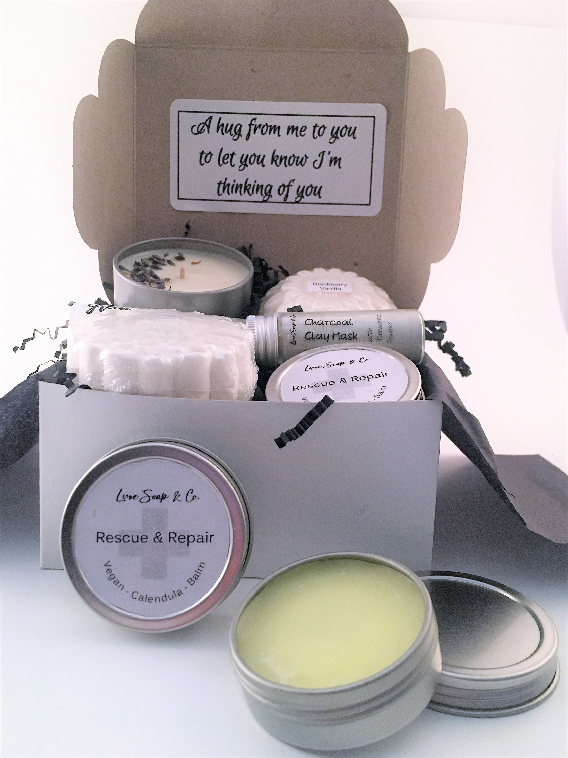 Thinking of you gift box, You are in my thoughts, Missing you, Skin Care, Vegan, Spa, Self Care Gift Box, Lavender, Clay Mask, All Natural