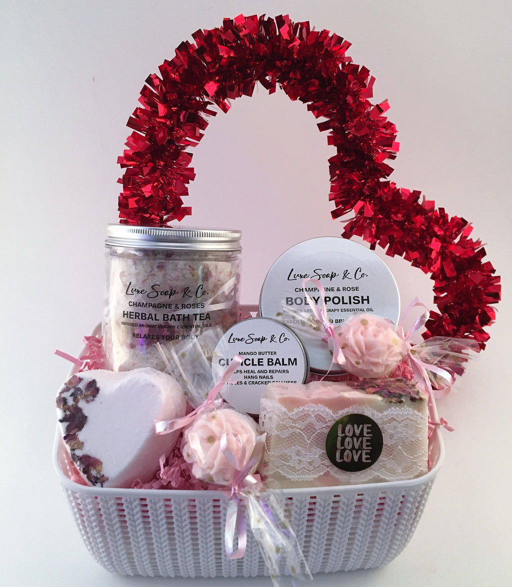Valentine's Gift Set, say you love her,  personalized note, beauty gift - Luxe Soap & Co Ltd
